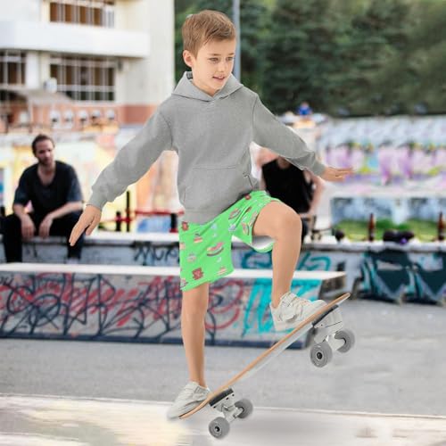 Cartoon Bear Athletic Shorts with Zipper Pockets, Youth Boys Athletic Running Shorts for Summer4