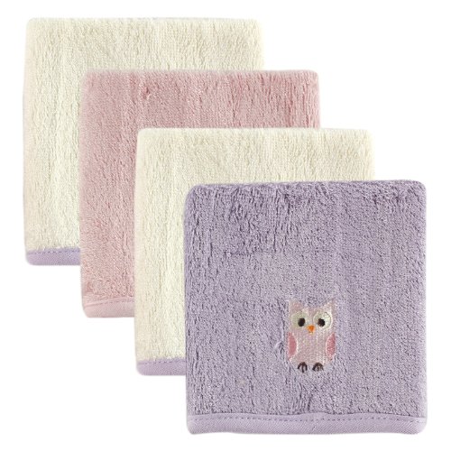Hudson Baby Rayon from Bamboo Washcloth, Purple Owl