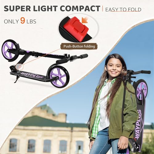 Image of WAYPLUS Kick Scooter for Ages 6+,Kid,Teens & Adults.8 Big Wheels,240lb