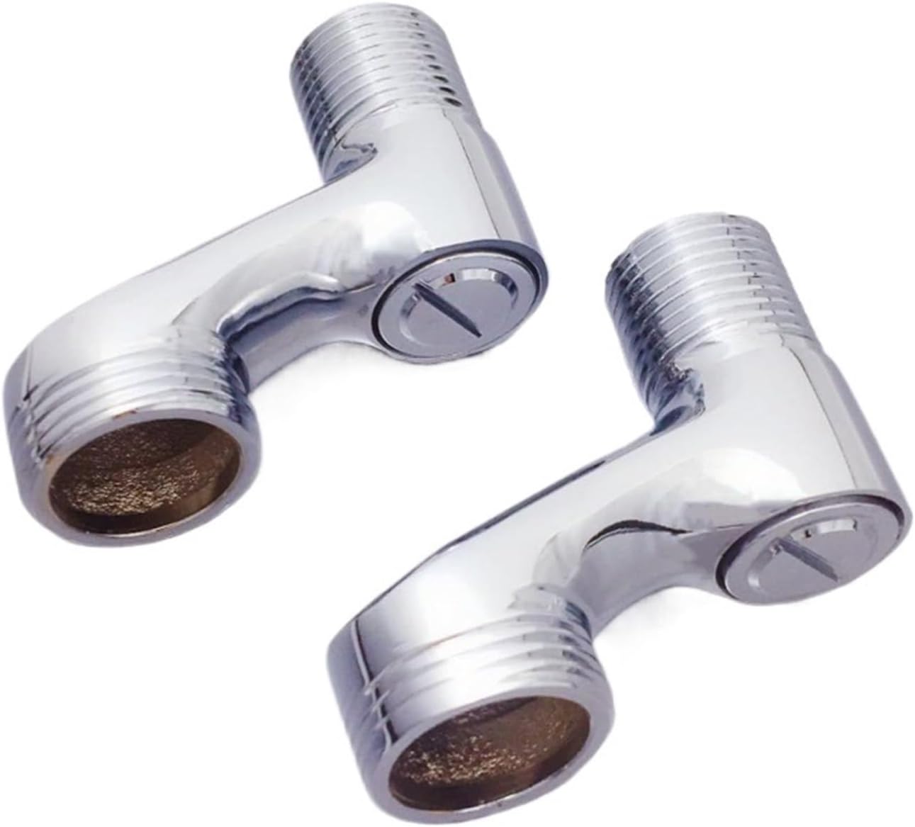 2PCS Shower Faucet Adjustable Adapter Solid Brass Wall Mounted Width Replacement Angle Valve Bathroom Accessories(C)