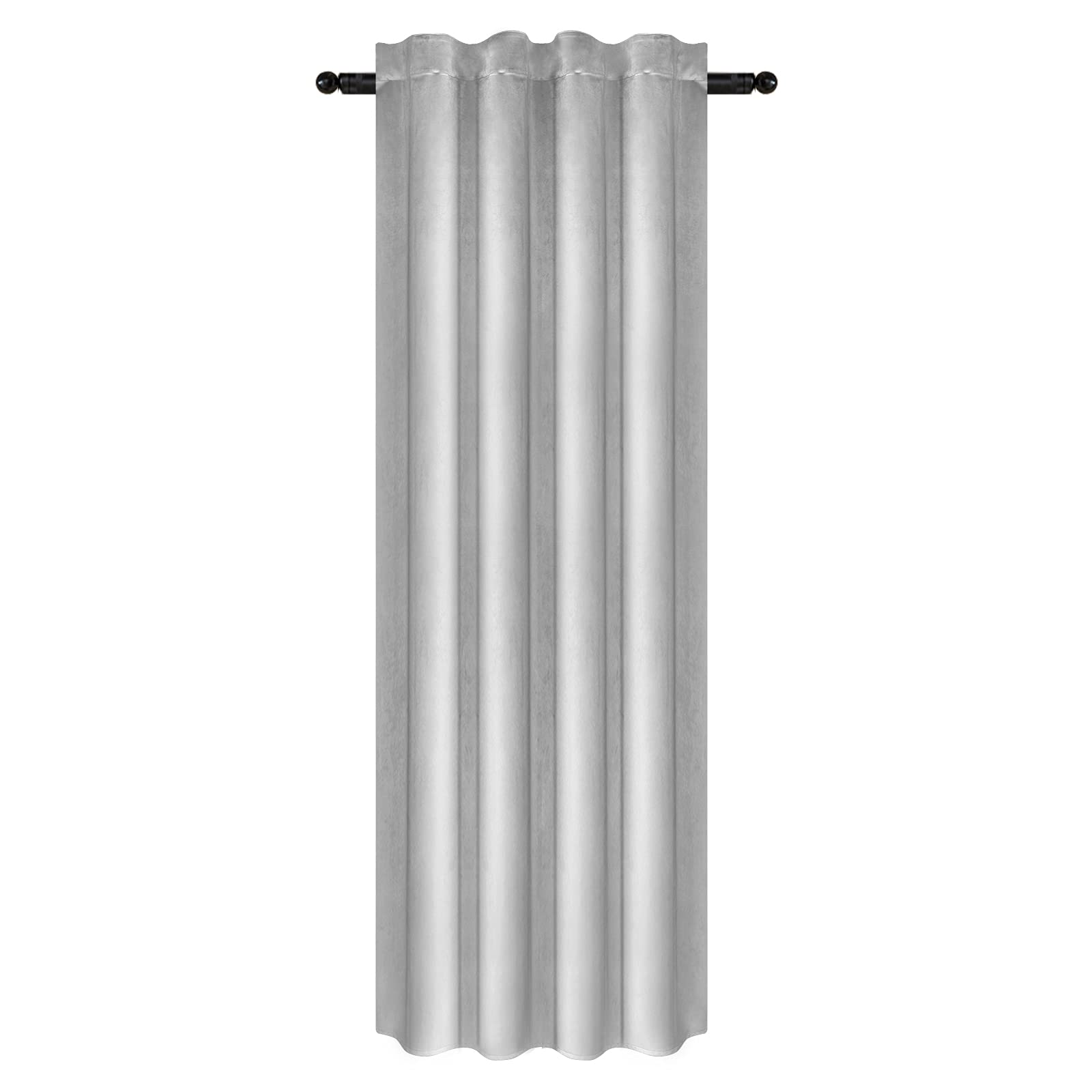 WOLTU Cortinas Salon Opacas Aislantes 1 Pieza 140 x 225 cm Cortina Terciopelo Moderna Térmica Visillos para Habitacion Dormitorio Gris Claro Global Recycled Standard Global Recycled Standard OEKO-TEX STANDARD 100 Global Recycled Standard