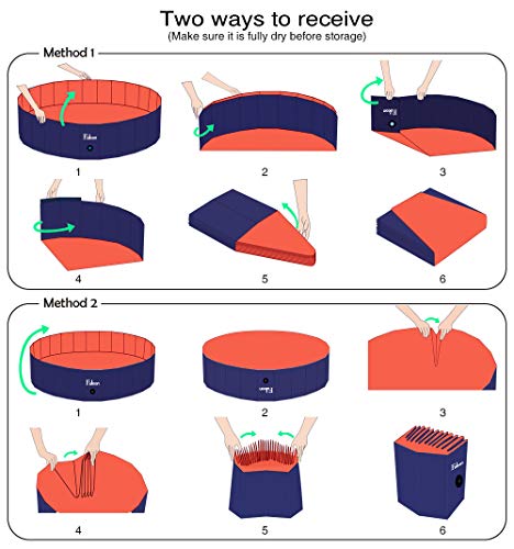Fuloon PVC Pet Swimming Pool Portable Foldable Pool Dogs Cats Bathing Tub Bathtub Wash Tub Water Pond Pool & Kiddie Pools for Kids in The Garden, (100 x 28cm(39.4inch.D x 11inch.H), Orange)