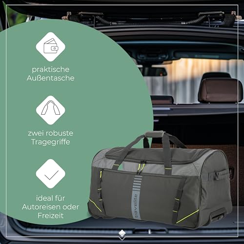 travelite Trolley Reisetasche mit Rollen, Sporttasche Basics Active, große Rolltasche im frischen Design, 71 cm, 86 Liter