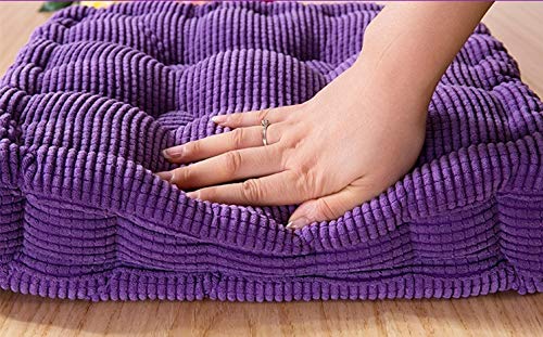 Cheeseland Cheoalfa Square Floor Pillow Japanese Futon Chair Pad Sofa Cushion Tatami Floor Cushion Yellow Cushion For Living Room Balcony Outdoor Children‘s Play Area(19.7" Purple) #TOP6