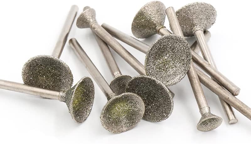 10 Pack Diamond Grinding Drill Bits Set, Diamond Coated Grinder Burr Drill Bits for Ceramic, Glass and Metal, 3 x 12mm (60 Grit)