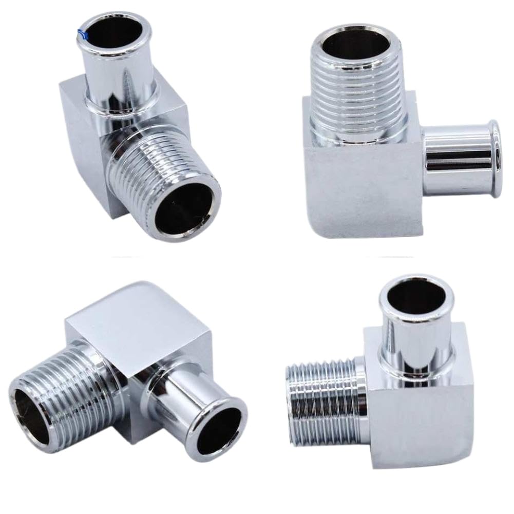 Damffomwk Men's Onecolor 90° Deg Heater Hose Fitting 1/2" Npt To 5/8" Hose Barb Billet Aluminum Compatible With 1/2" Npt Water Pumps Intake Manifolds