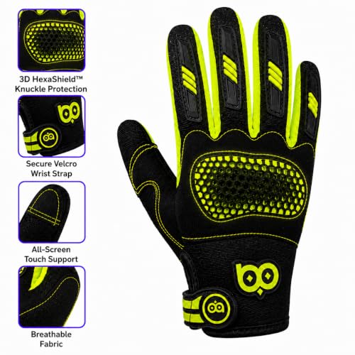Image of BADOWL Hexa Bike Riding Gloves - Full Knuckle Protection, Anti-Slip