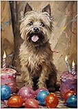 Puzzle d'anniversaire Cairn Terrier 300/500/1000 pièces – Célébrez avec un cairn terrier cadeau d'anniversaire et cadeau (300 pièces (28 × 40 cm)
