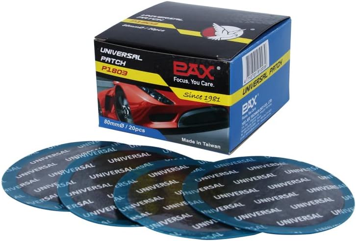 PAX 10 Pcs 100mm Round Universal Tire and Tube Patch Repair Kits, for Radial and Bias Tires Truck, Tractor, Agricultural Vehicles, Motorcycle, BMX, ATVs, River Floating, Inflatable Rubber