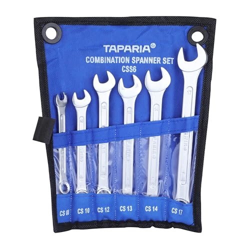 Image of Taparia CSS6 Steel 8 to 17 Combination Spanner Set (Silver, Pack of 6)