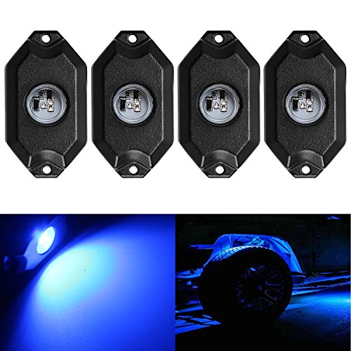 Northpole Light 4PCS 9W BLUE LED Rock Lights Waterproof Underbody Glow LED Neon Trail Rig Lights for Car Truck Jeep Offroad ATV UTV Raptor Boat