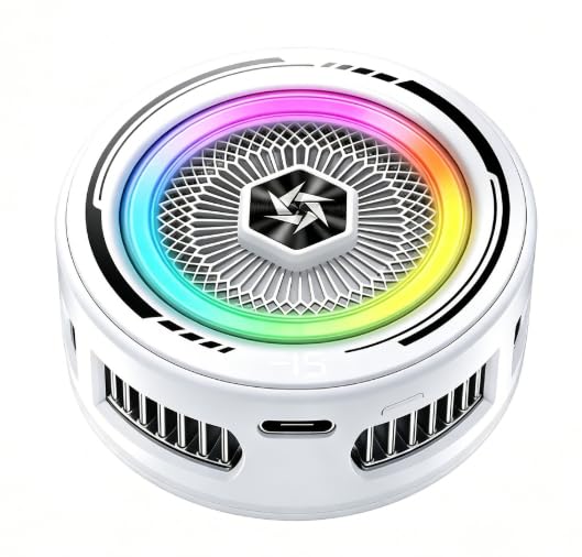 Image of Phone Cooler with AI Cooling Mode, RGB Lighting, Real-Time Temperature and Power Display, Strong Magnet and Clip Mount, Ultra-Quiet Fan (SL91)