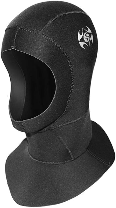 Wetsuit Scuba Hood Neoprene Dive Hood 3MM for Men Women, Vented Bib Diving Cap Thermal Flexible Protection for Surfing Snorkeling Kayaking Swimming Sailing Canoeing Water Sports