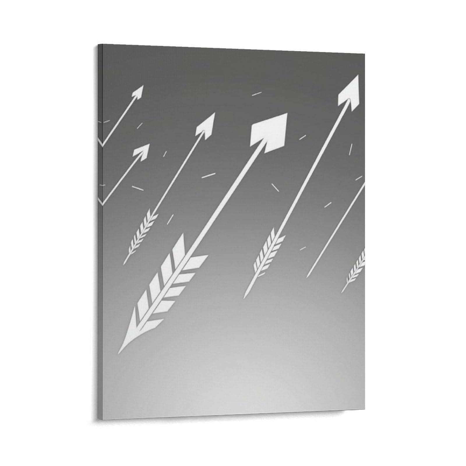 Cartoon White Arrow Wall Art for Home, Abstract Canvas Framed Painting for Living Room, Portable Poster Print for Wall Decor, Personalized Artwork Picture for Hallway, Bedroom 16x20inch(41x51cm)