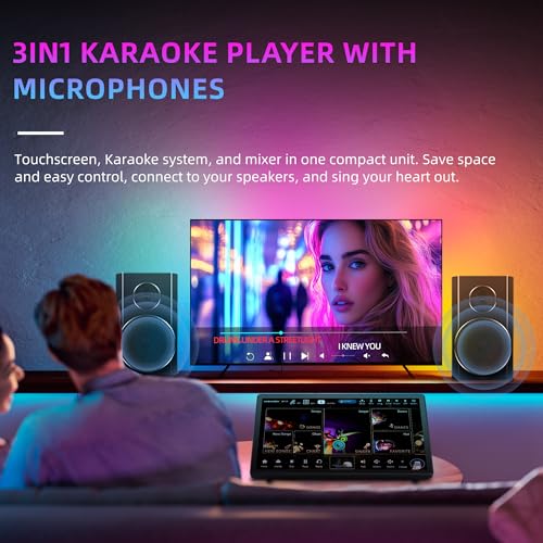 Image of InAndOn Karaoke Machine for Adults: Karaoke Players with 15.6 inch Touchscreen | All-in-one Karaoke Machine Built-in Mixer, 2 Wireless Mics, YouTube Integration, Professional Karaoke System for Party
