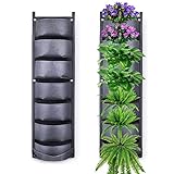 Fengaim Más Profundo y más Grande Jardinera de Pared de jardín Vertical de 7 Bolsillos Bolsas Colgantes para Plantar para Las Plantas de la Cerca del jardín del césped del Patio del Patio