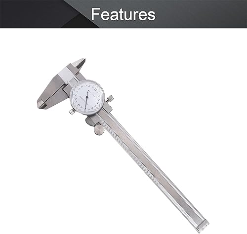 Miniatura 10 de Utoolmart Calibre Vernier de esfera plateada de 0.001 in de precisión de 5.906 in con estuche