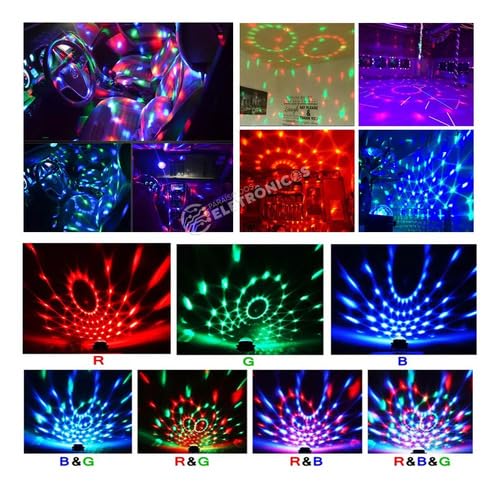 Lâmpada Mini Globo de Leds RGB Colorida Giratória para Festas, Baladas, Boates, DJ, Aniversários, 5V