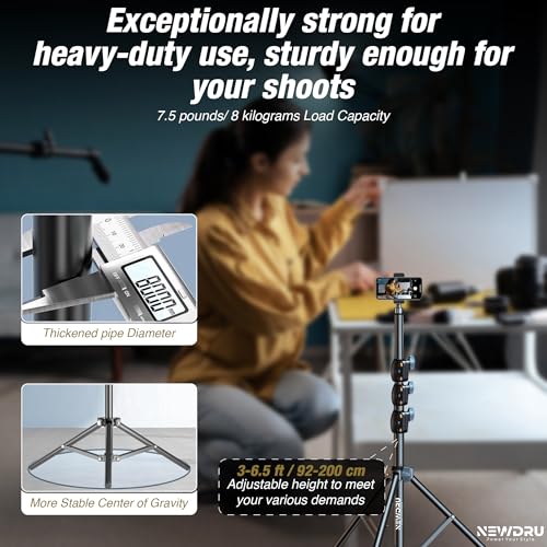 Image of NEWDRU TripGrip Pro - Adjustable & Foldable Tripod Stand | Universal Phone Holder & Bluetooth | Multi-Angle Stand for Reels, YouTube, Live Streaming & Vlogging