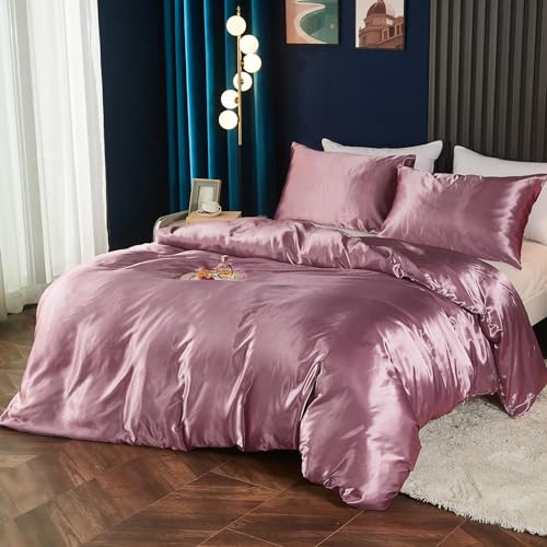 Blush Pink Comforter Set Queen Silk Like Satin Bedding Set Luxury Hotel Silky Bed Home Deocr Sexy Silky Down Comforter Pink Bed Set 3 Pcs