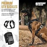 Onetigris Dog Harness Large Dog No Pull,Diesel Adjustable Tactical Harness Soft Padded Chest for medium and large dogs with Reflective, 1 Handle, 3 D-Rings(Black, M) - Image 8