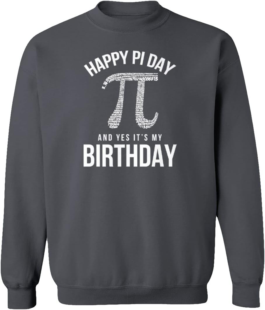 Happy Pi Day Curry Birthday Basketball Star Unisex Sweatshirt Crewneck Sweater (Gray, X-Large)