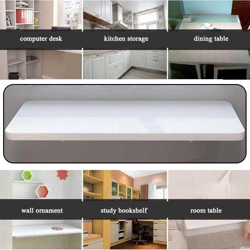 Table pliante murale 50x30 cm blanche pour cuisine et petit espace