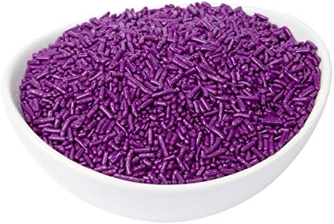 2 Pounds Purple Sprinkles BULK Jimmies - Edible Cake Cupcakes Dessert & Ice Cream Topping-Purple Candy