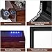 BEWISHOME Watch Winders for Automatic Watches, Automatic Watch Winder Box Watch Spinner with LED Light, 4 Watch Winder with Quiet Running Motor and 6 Storage Case for Man/Woman's Watches, Brown SYQ01Y
