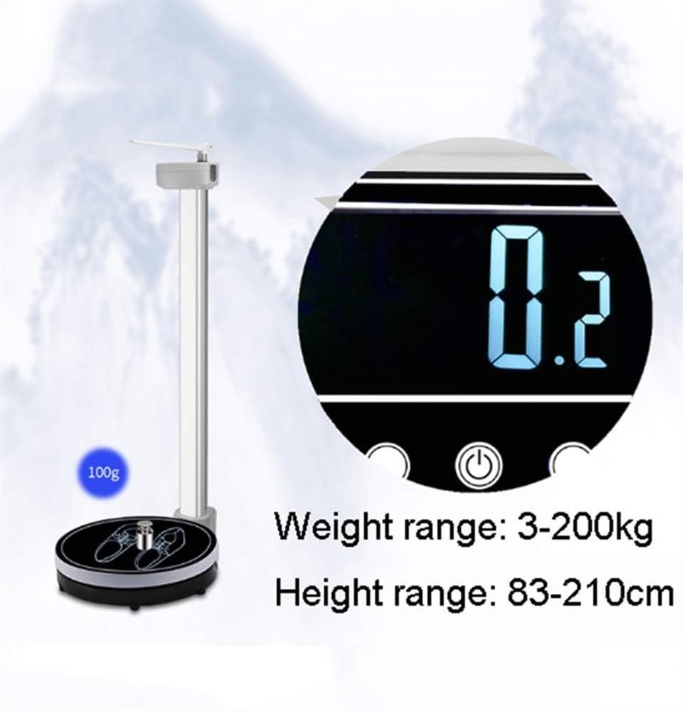 Balance Électronique Médicale, Pèse-Personne, Balance À Fléau Numérique, Écran LED Haute Définition, Capacité De Pesée Jusqu'À 200 Kg, Précision De Mesure De 83 À 210 Cm, Noire
