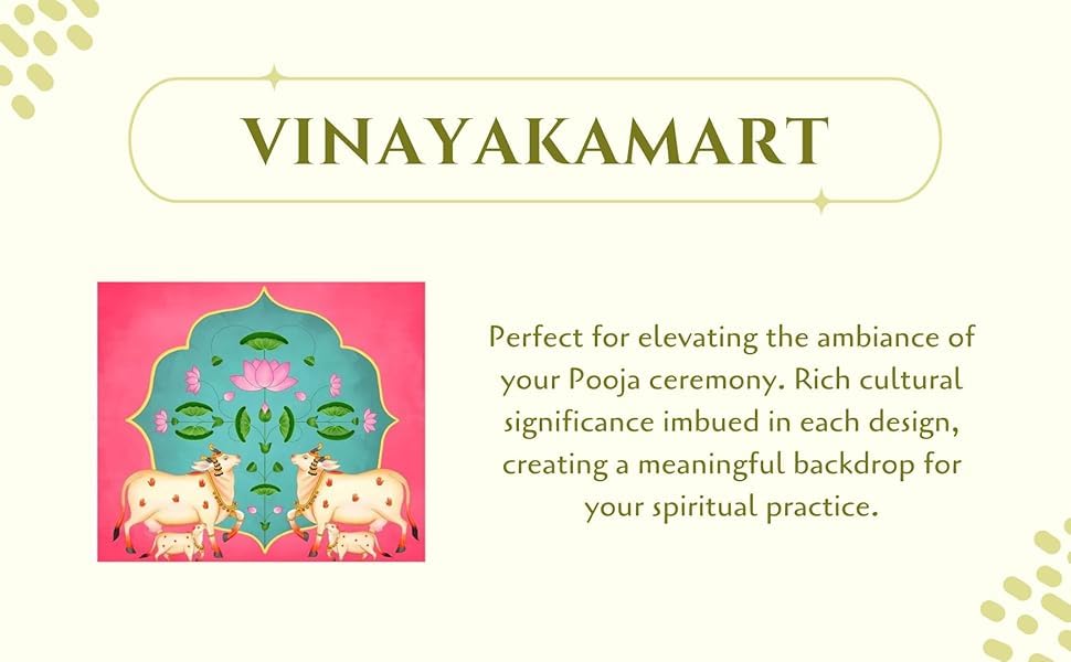 Image of backdrops for varalakshmi Pooja | pichwai Backdrop | Cow backdropss Cloth for decorationss |poojas backdropss |pichwai backdropss Cloth Decorations (8x8 FEET) Dark Lotus | Lakshmi poojas Backdrop