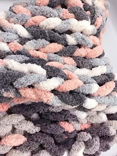 Super Bulky Chunky Blanket Chenille Yarn For Arm Knitting, 64Oz Stripes Multicolored Quick Polyester Jumbo Easy Weaving Yarn Luxury Thick Yarns (Multicolored #2, 8 Pack) #TOP5