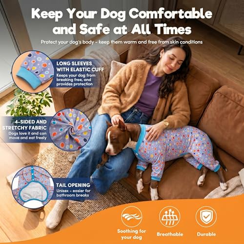 Pijama para Perros Grandes LovinPet XL Gris con Lunares miniatura 5