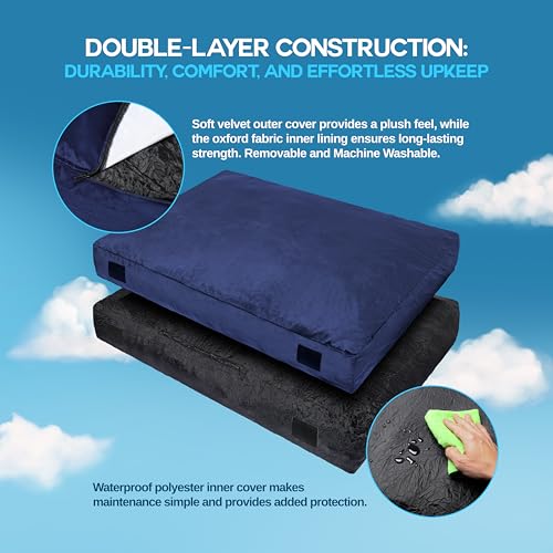 Homewell 3 x 4 Ft Crash Pad – Soft Velvet Cover Sensory Crash Pad for Kids with Durable Shock-Absorbing Foam, Machine Washable Cover, Ultimate Comfort and Safety for Kids, Adults and Pets (Blue) - Image 5