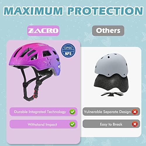 Zacro Kids Bike Helmet for Boys and Girls - From Toddler to Youth Ages 2-5/5-8/8-14 Years Old, Adjustable Multi-Sport Bicycle Skateboard Roller Skating Scooter Balance Bike Helmets for Children Safety 2