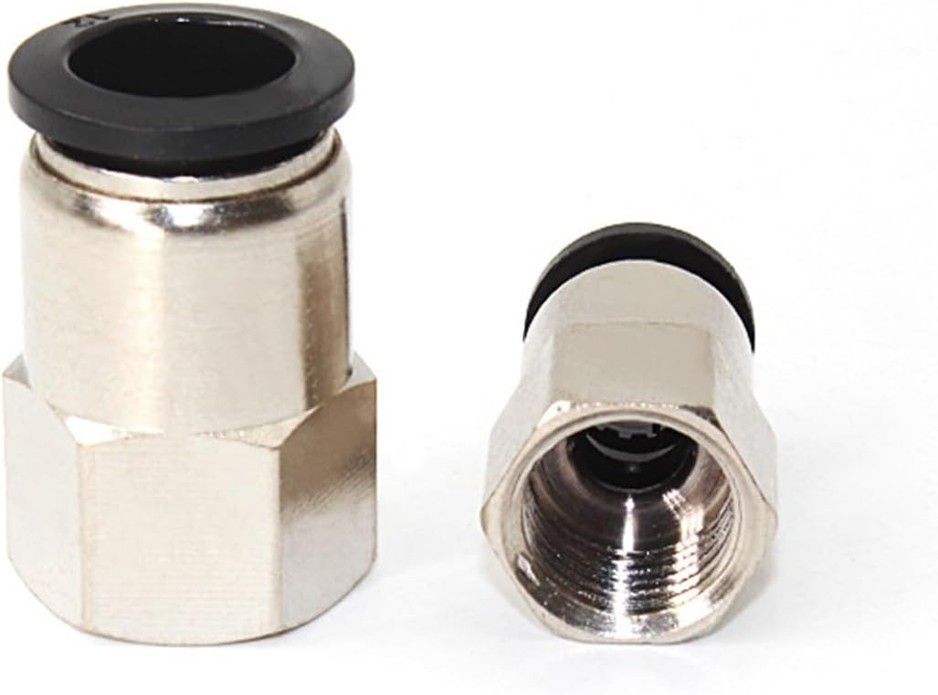 4 6 8 10 12mm Hose Tube 1/8 3/8 1/2 1/4 Inch Female Thread Brass Pneumatic Connector 5Pcs(PCF10-1/8'')