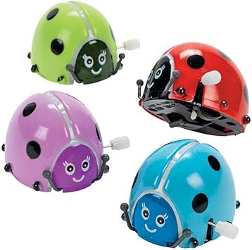 Fun Express - Flipping Wind-Up Lady Bugs - Toys - Character Toys - Wind Ups & Paratroopers - 12 Pieces