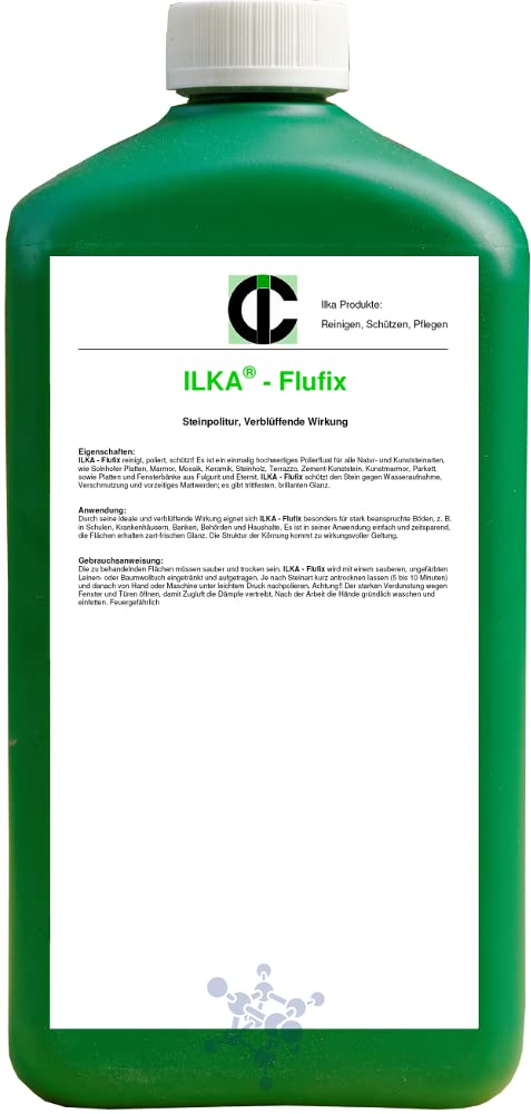ILKA® - Flufix Smalto per pietre | 10 litri | Fluido lucidante per tutti i tipi di pietra naturale e artificiale e parquet | Utilizzabile con lastre Solnhofer, marmo, mosaico, ceramica, legno pietra, terrazzo, ecc.