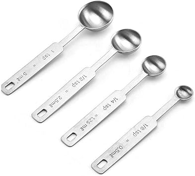 Amazon Lls計量スプーン おしゃれ 4本測定スプーンは料理 1 8tsp 1 4tsp 1 2tsp 1tsp 1tsp の測定スプーン用具のステンレス鋼のために置きます 0721 Lls 計量スプーン