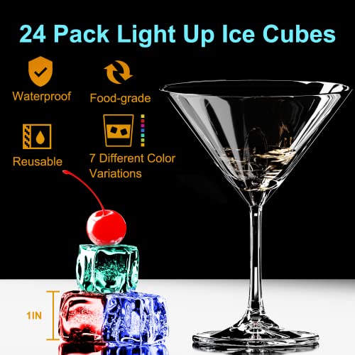 24 Cubos de Hielo LED Impermeables para Bebidas miniatura 2