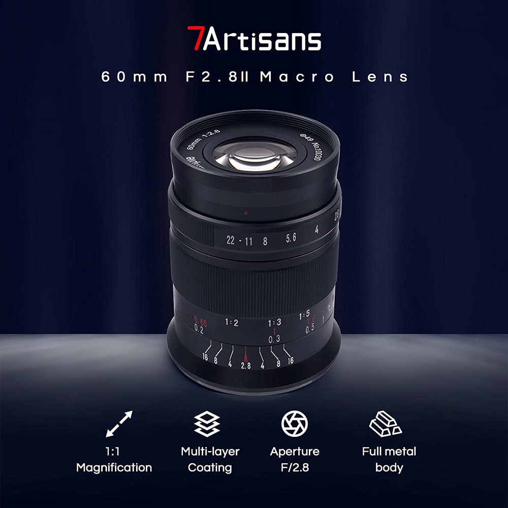 Amazon | 「2年保証付」7artisans 60mm F2.8 II マクロレンズ APS-C