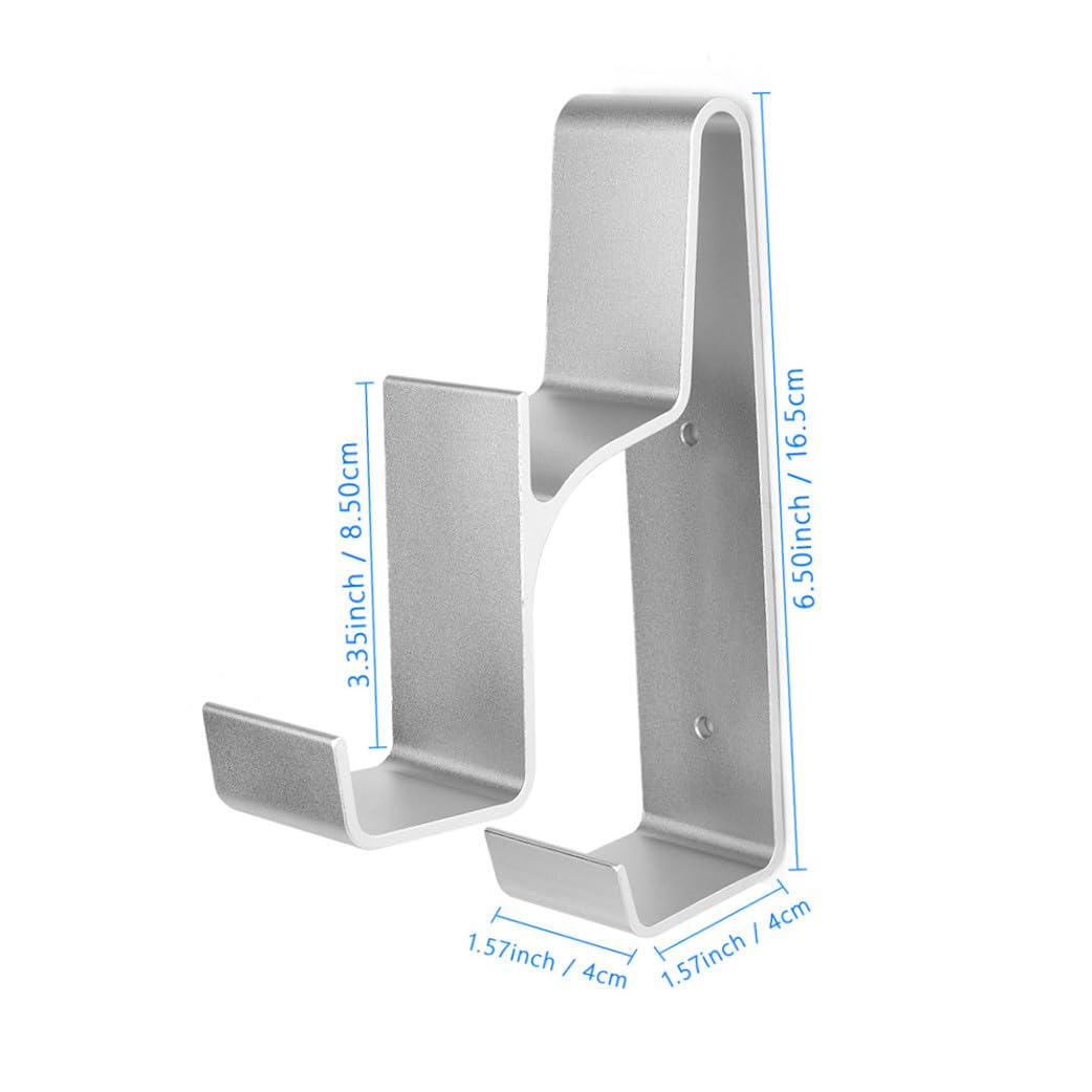 Toddmomy Staffa Parete per Cuffie Gaming in Lega di Alluminio Supporto per Auricolari da Muro o Scrivania, Argento