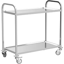 Japanese Company SKK Kitchen Wagon, Commercial Use, Stainless Steel, 85 45cm Top, Thick 0.8mm Specification, for Restaurants, Hotels, Amusement Parks, etc. 2-Tier Type