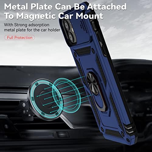 Hitaoyou iPhone 11 Case, iPhone 11 Case with Camera Cover & Kickstand Military Grade Shockproof Heavy Duty Protective with Magnetic Car Mount Holder Phone Cases for iPhone 11 Blue