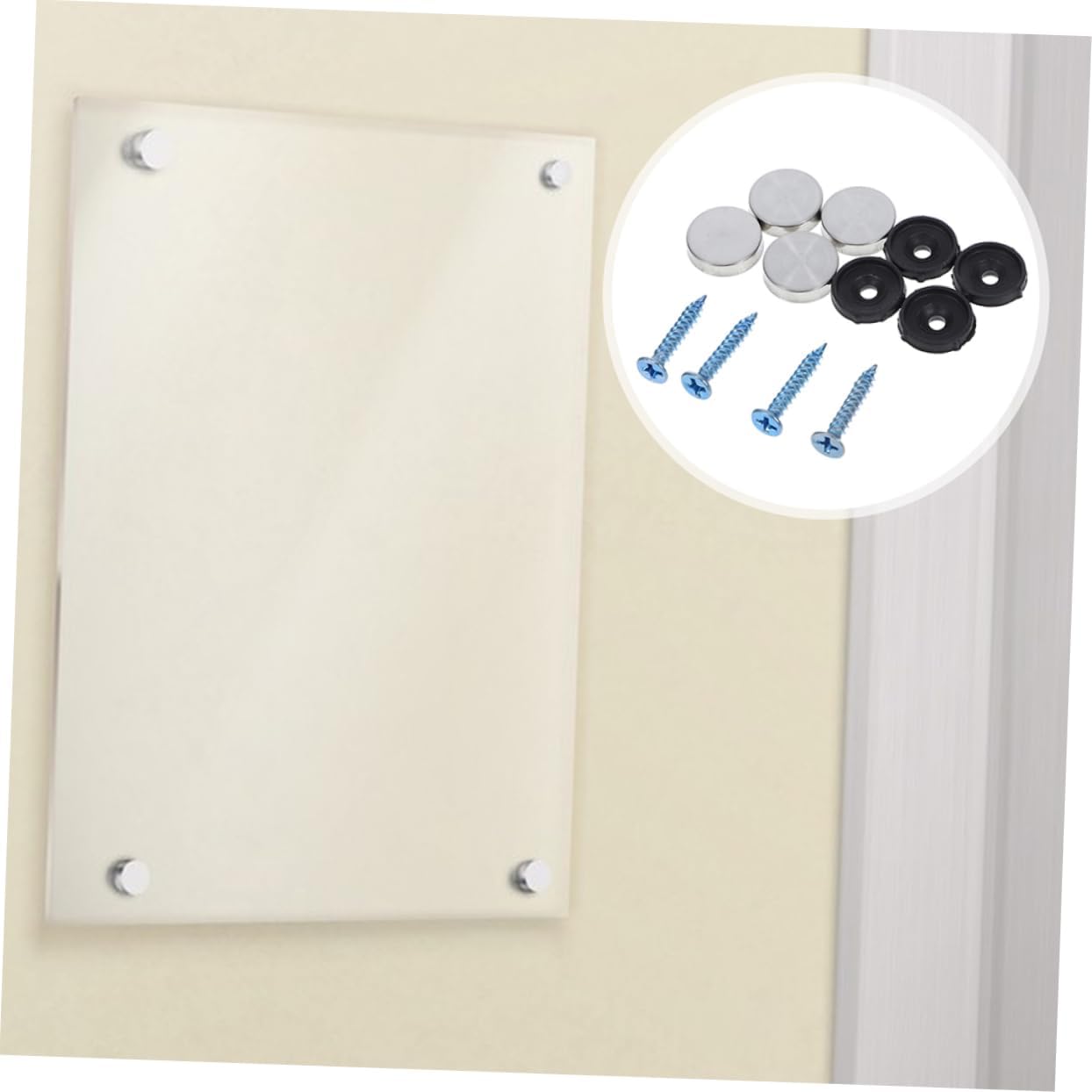 1set Stainless Steel Mirror Cover Nails Decorative Screw Caps for Glass Panels Quick Installation High Durability Elegant Design