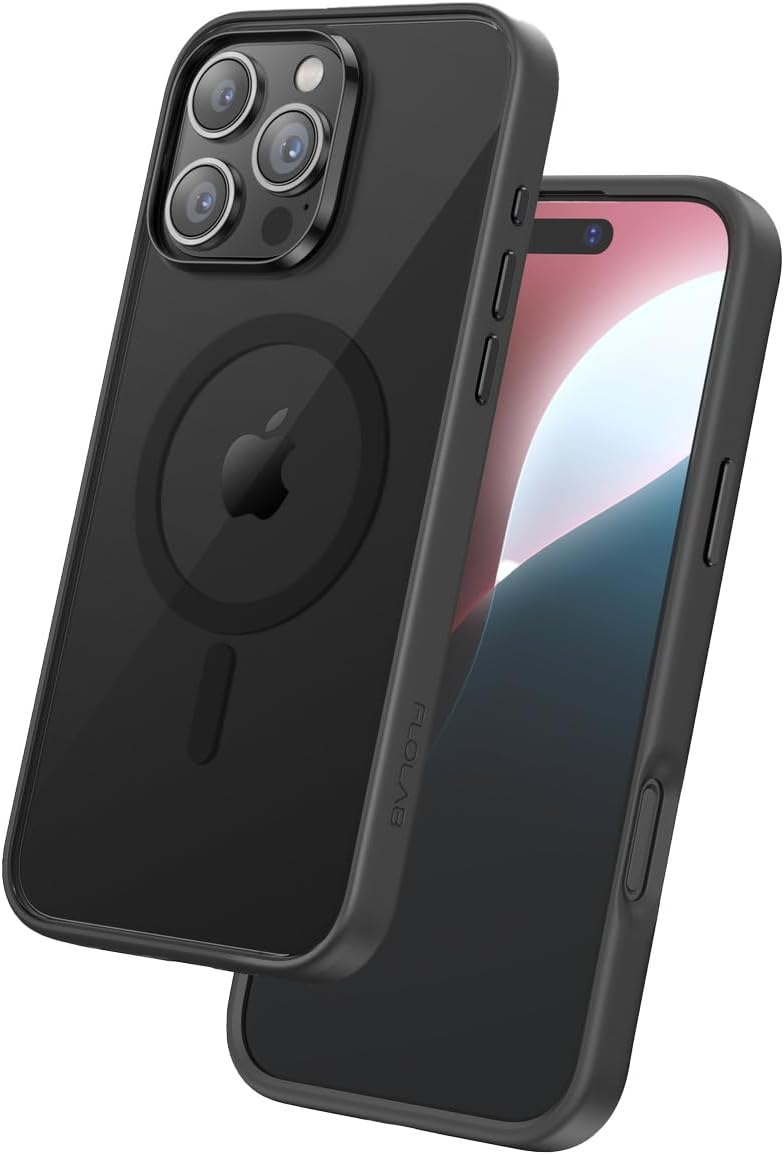 Surtect Tri-Fusion Magnetic for iPhone 16 Pro Case Protective Slim Design Magsafe Compatible Military Grade - Full Black