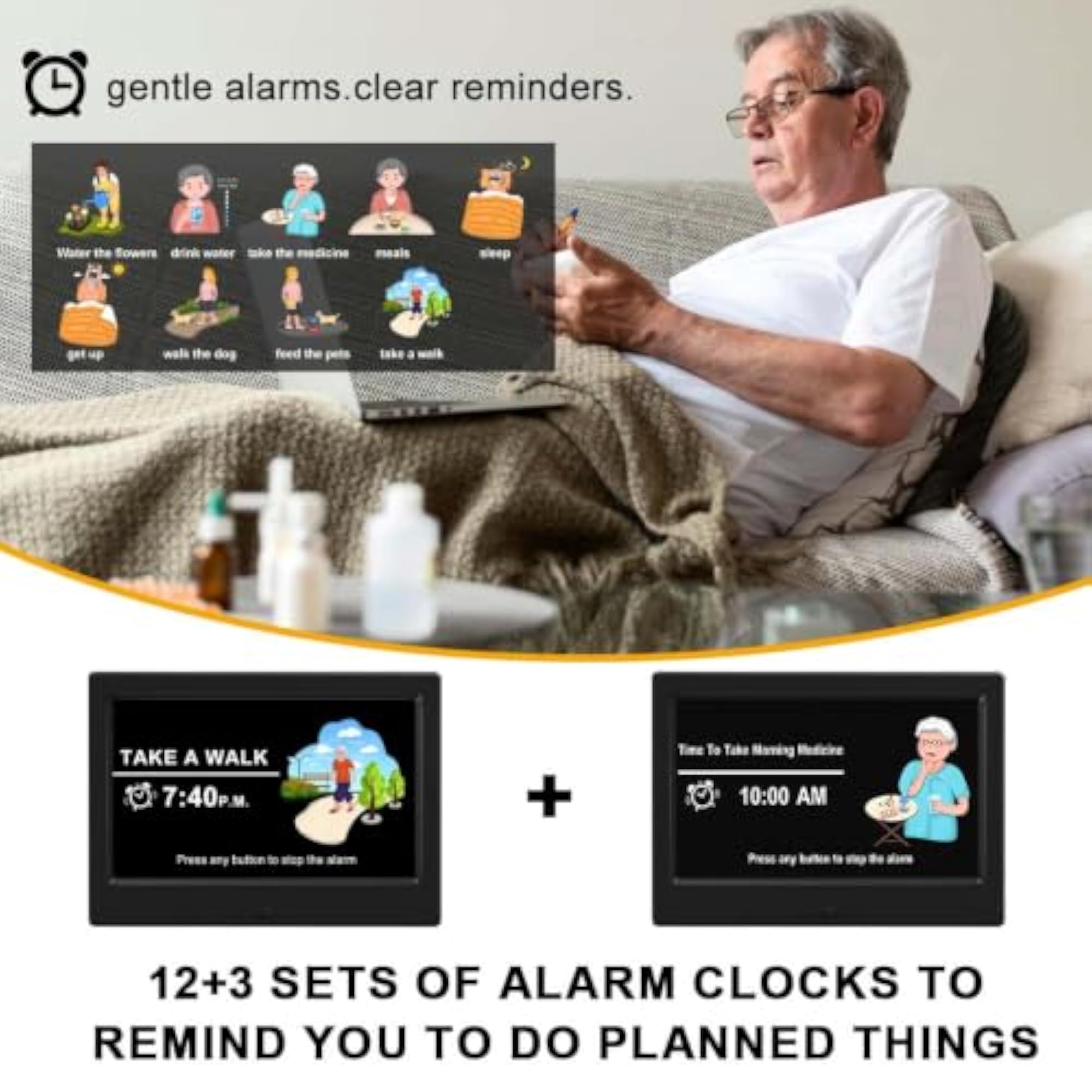 Digital Calendar Alarm Clock with Photo Frame