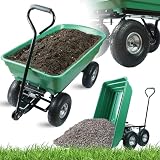 BEGRIS® Wózek transportowy ogrodowy do Ogrodu z Plandeką Taczka Przyczepka ogrodowa Udźwig 450 kg Porządki Ogrodowe
