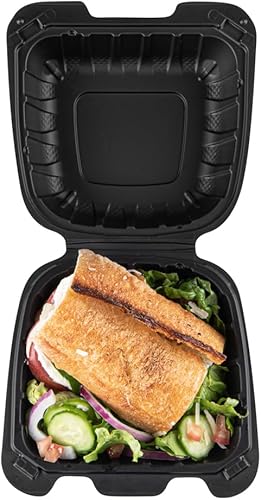 Miniatura 11 de Restaurantware Thermo Tek - Recipientes para llevar rellenos de minerales de 6 x 6 x 3 pulgadas, 100 recipientes duraderos para llevar, contenedores