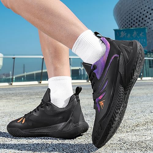 Image of Men's High-Top Basketball Shoes Anti-Slip and Wear-Resistant Soles Running Shoes Graffiti Design Fashionable Sports Shoes